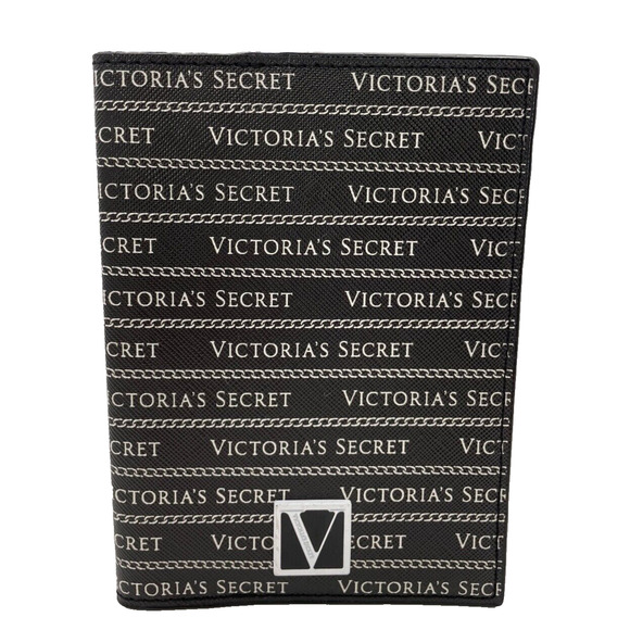 Victoria's Secret Accessories - Victoria's Secret VS Monogram Passport Cover Black- White Logo Pre-owned